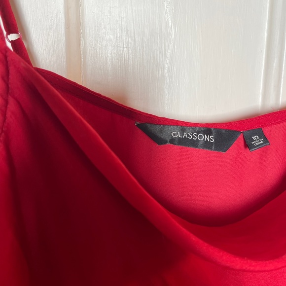 Glassons Red Silk Tank Top - Picture 3 of 3